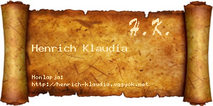 Henrich Klaudia névjegykártya